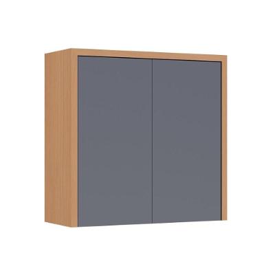 Armário Aéreo Condessa Cozinha 80CM 2 Portas MDF Titânio Nesher