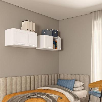 Conjunto de Aéreos Multiuso Multi 140CM 4 Portas MDP Aço Branco Bertolini