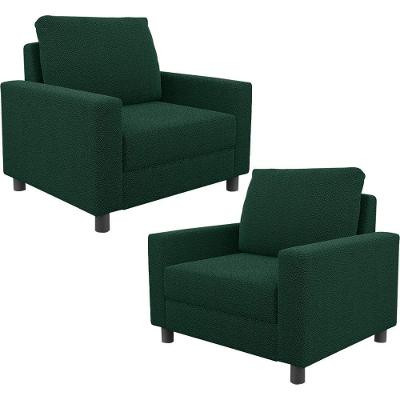 Kit 2 Poltronas Decorativas Malta L02 Bouclé Verde Lyam Decor