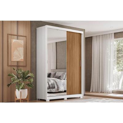 Guarda Roupa Casal Riva 2.4 2 Portas de Correr 4 Gavetas MDF Branco-Amendola Demóbile