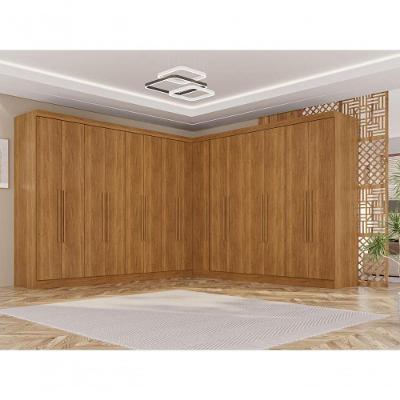 Guarda Roupa Casal Modulado de Canto CRSAL 15 Portas 6 Gavetas MDP Cinamomo Multimóveis