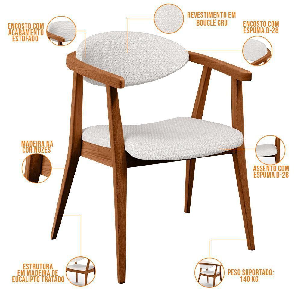 Kit 02 Poltronas Cecília B04 Bouclê Cru - 7