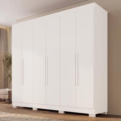 Guarda Roupa Casal CRSAL 6 Portas de Bater 2 Gavetas MDP Branco Multimóveis 177CM