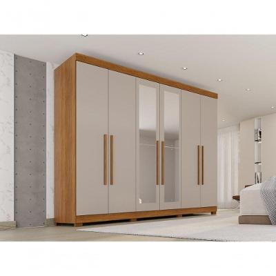 Guarda Roupa Casal CRSAL 6 Portas 6 Gavetas MDF Cinamomo-Off White Multimóveis 274CM