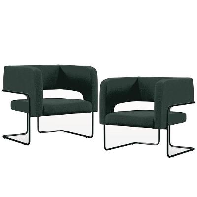 Kit 2 Poltronas Decorativas Scarlett D02 C 117 Linho Verde Lyam Decor