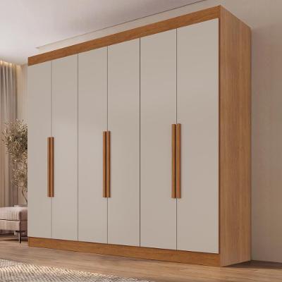 Guarda Roupa Casal CRSAL 6 Portas de Bater 2 Gavetas MDP Cinamomo-Off White Multimóveis