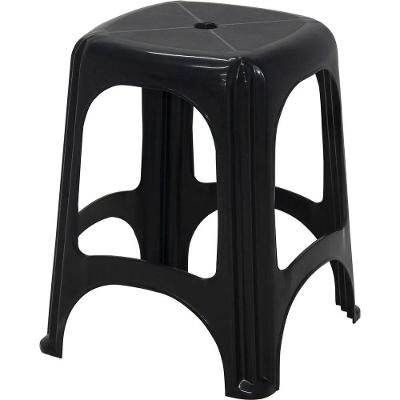 Banqueta Niterói Assento em Plástico Base Fixa com Encosto Preto Tramontina 37CM