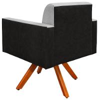 Kit 02 Poltronas Helô L02 Cinza Preto - 5