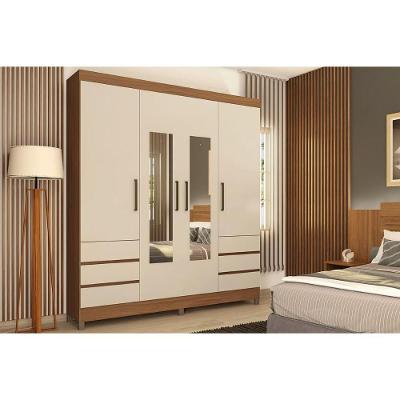Guarda Roupa Casal 4 Portas Roma 6 Gavetas MDP Amendola-Off White Demóbile 195CM