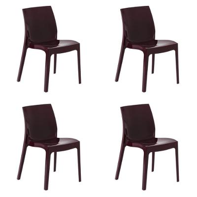 Kit 4 Cadeiras Tramontina Alice em Polipropileno Vermelho Garnet Brilhante Tramontina