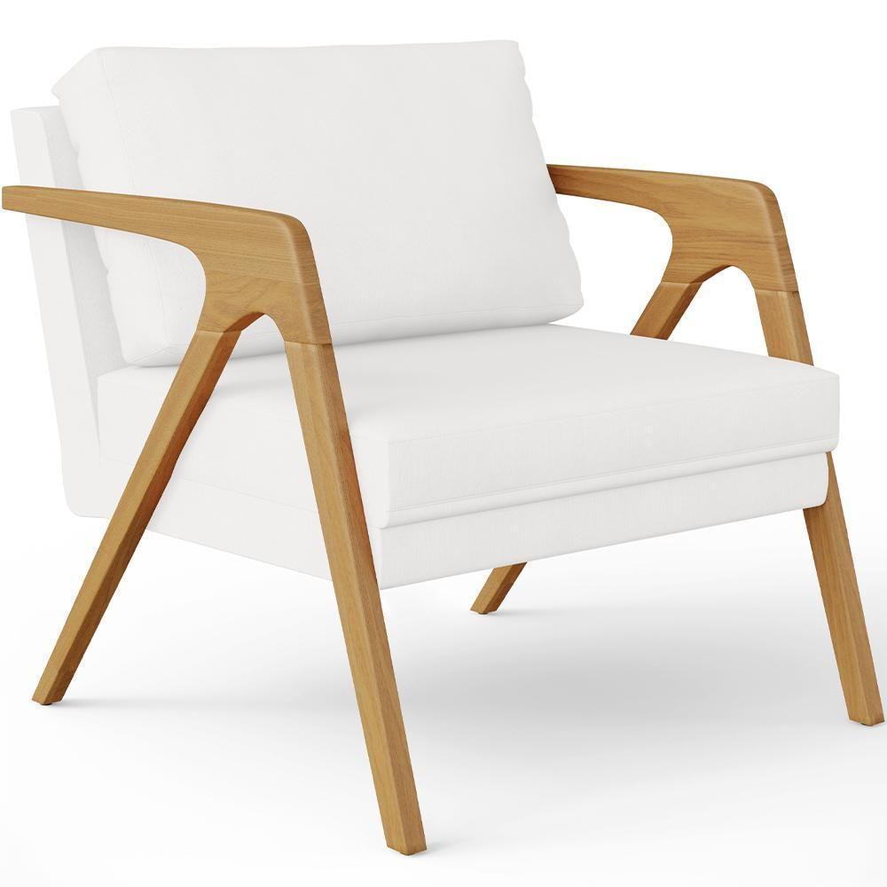 Kit 02 Poltrona Pietra Estrutura L02 Corano Branco - 7