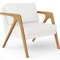 Kit 02 Poltrona Pietra Estrutura L02 Corano Branco - 7