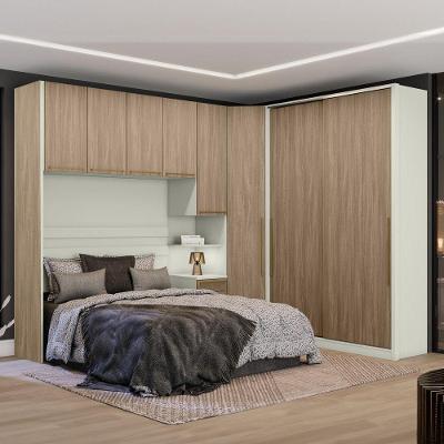 Quarto Modulado Casal Bellagio 16 Portas 6 Gavetas MDP Bege Casa 812