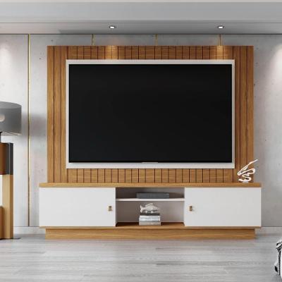 Painel para Sala Santos 2.0 para TV 75" 201CM MDF-MDP Off White Casah