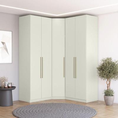 Guarda Roupa Modulado Bellagio 5 Portas de Bater MDP Fosco Bege Casa 812 3 Volumes