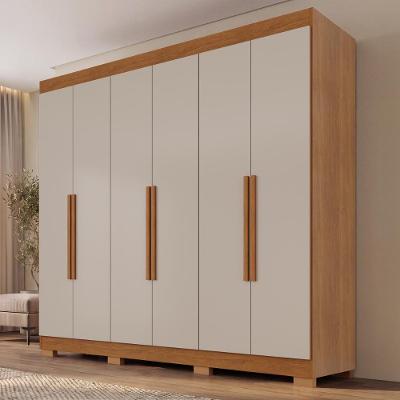 Guarda Roupa Casal CRSAL 6 Portas 2 Gavetas MDP Cinamomo-Off White Multimóveis