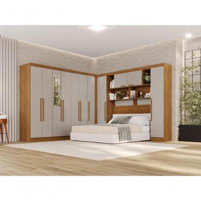 Guarda Roupa Casal CRSAL 11 Portas de Bater 2 Gavetas MDP Cinamomo-off White Multimóveis