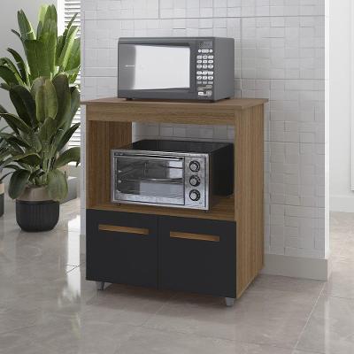 Balcão Multiuso Angela 2 Portas MDP 75CM Savana Preto Moblis