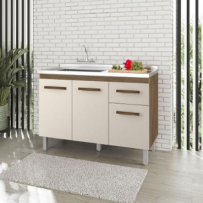 Balcão para Cozinha Anita 2 Portas MDP 118CM Off White Moblis Móveis