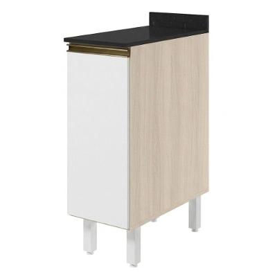 Balcão com Tampo Kali Premium 1 Porta MDF 30CM Branco Nicioli Móveis