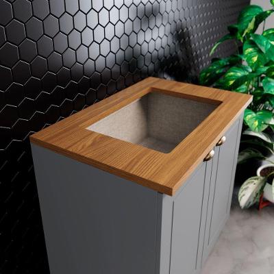 Tampo para Balcão de Cozinha Amy Casa 812 Nature sem Porta BP 80CM Cinza Casa 812