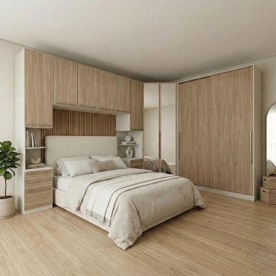 Quarto Modulado Bellagio 10 Portas 12 Gavetas MDP Amarelo Casa 812