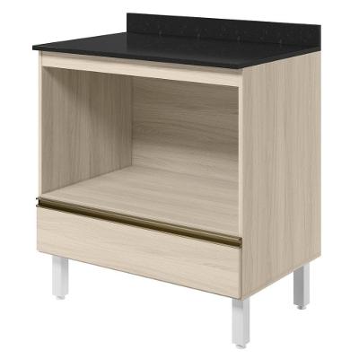 Balcão Kali Premium com Nicho para Forno 1 Gaveta MDF 80CM Bianco Toq Nicioli Móveis