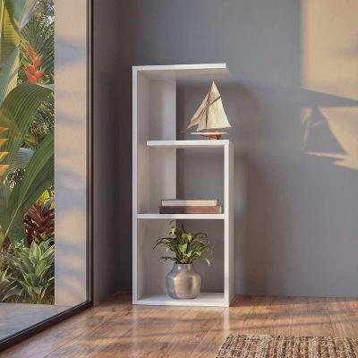 Mesinha Lateral Linz Quadrada MDF Madeira 33CM Branco Mercado das Prateleiras