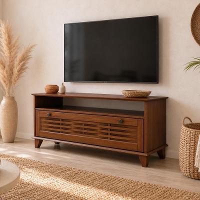 Rack Aton S05 para TV 55" 120CM Madeira Maciça Amadeirado Lyam Decor