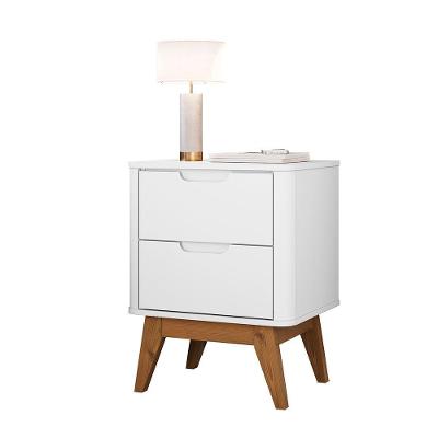 Mesa de Cabeceira Vicenza 2 Gavetas MDF MDP Moderno Branco Loja Doce Lar