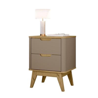 Mesa de Cabeceira Vicenza 2 Gavetas MDF MDP Moderno Branco Loja Doce Lar