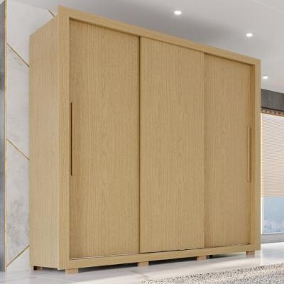 Guarda Roupa Casal CRSAL-GRP 3 Portas de Correr 4 Gavetas MDF MDP Madeirado Multimóveis