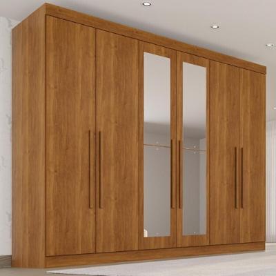 Guarda Roupa Casal CRSAL-GRP 6 Portas Correr 6 Gavetas MDF com Espelhos Cinamomo Multimóveis 274CM