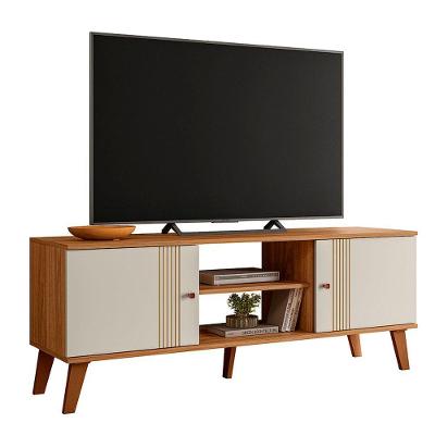 Rack Molly para TV Até 55 Polegadas 136CM MDF Laqueado Nature Off White
