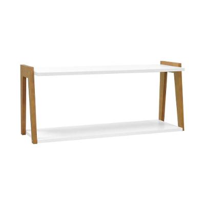 Prateleira Califórnia 2 Prateleiras Madeira Maciça e MDF 80CM Decorise
