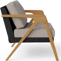 Kit 02 Poltronas L02 Couríssimo Preto Linho Bege - 3