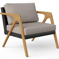 Kit 02 Poltronas L02 Couríssimo Preto Linho Bege - 7