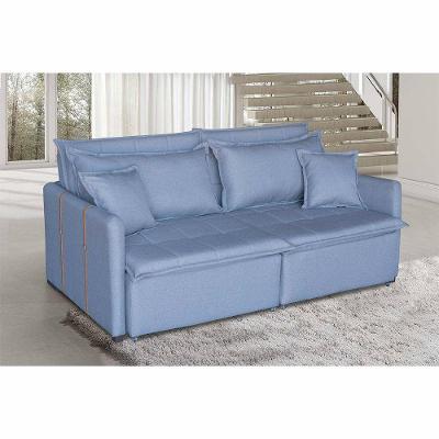 Sofá Cama Dubai 4 Lugares Retrátil e Reclinável 180CM Cinza Linho