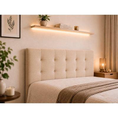 Cabeceira Casal Lyon 138CM Veludo Bege Claro Sono Design
