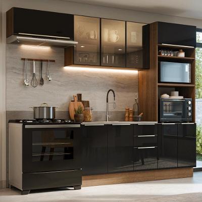 Cozinha Completa Lux 9 Portas 3 Gavetas MDP 270CM Madesa