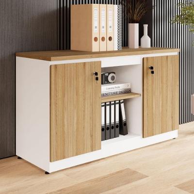 Armário Baixo Escritório 2 Portas 3 Prateleiras MDP 120CM Branco F5 Office