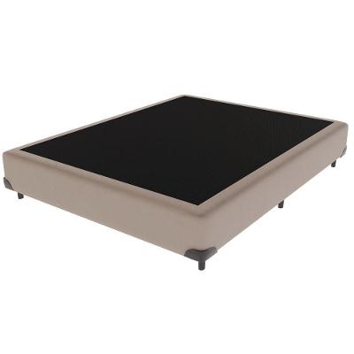 Cama Box Casal Viúvo Cama Box Estrutura Madeira Bege Vtech