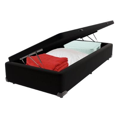Cama Box Baú Solteiro Bravus Estrutura Madeira Preto Vtech