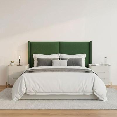 Cabeceira Queen Estofada MDF Linho Moderno Verde 176CM com 2 Mesas Casa Lar Shop