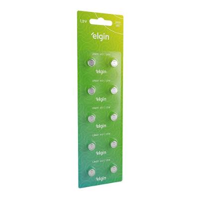 Bateria Alcalina LR621 AG1 Cartela com 10 Unidades para Controle de Portao Calculadoras Relogios
