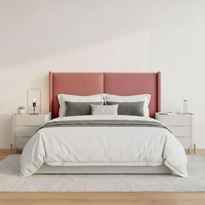 Cabeceira Queen Estofada 176CM com 2 Mesas MDF Veludo Slim Rose e Luna com Dourado Casa Lar Shop