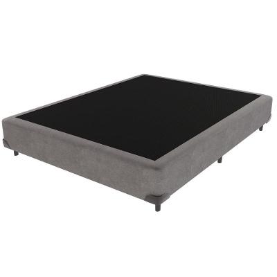 Base para Cama Box Casal Cama Box Madeira Inteiriça Tecido Sintético Cinza Vtech