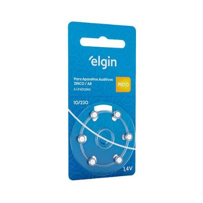 Bateria Auditiva Elgin PR70 para Aparelhos Auditivos 1,4V