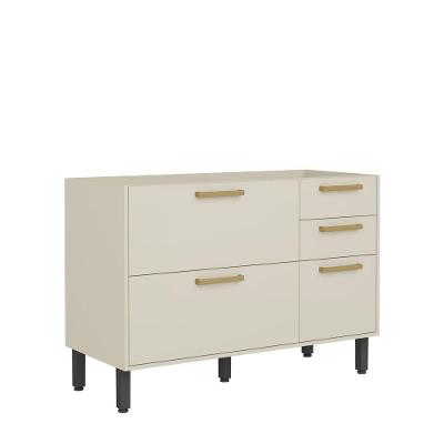 Balcão de Cozinha Bossa Nova 3 Portas 2 Gavetas Amadeirado 120CM Bertolini