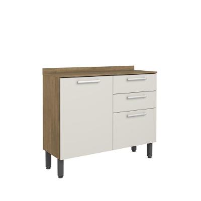 Balcão de Cozinha com Tampo Samba 2 Portas 2 Gavetas Branco Bertolini